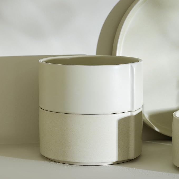 Stone Lain Bao 4-Piece Bowl Set Stoneware, Beige