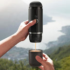 Portable Electric Espresso Machine, Travel Coffee Maker for Camping, Car Coffee Maker Self-Heating with USB-C, With Ground Coffee & NS Capsule for RV, Hiking, Office(Black)