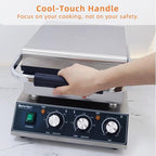 Hehinton® Commercial Belgian Waffle Maker, 110V 2300W Electric Waffle Maker Dual Temperature Control,11.4"x11.4" Cooking Area, Waffle Iron with Nonstick Plates for Food Trucks, Cafes & Home Use