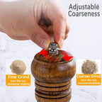 Wooden Pepper Grinder Mill, 8 Inch Salt or Mill Grinder Refillable with Adjustable Coarseness, Acacia Wood Peppercorn Grinder Shaker Tableware Gifts Manual Pepper Grinder Kit Seasoning Mill
