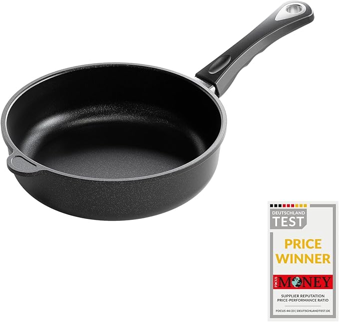 AMT Gastroguss The World´S [.] Casserole Frying pan Non-Induction, Diameter 24 cm, Height 7 cm, cast Aluminium (Aluminium), Lotan® Non-Stick Coating for Fat-Free-Frying, AMZN-724-US