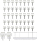 40 Hooks-50 Removable Strips,Clear Small Wire Toggle Hooks Value Pack, Damage Free Hanging Wall Hooks with Adhesive Strips, Removes Cleanly, No Tools Utility Hooks for Hanging Decorations