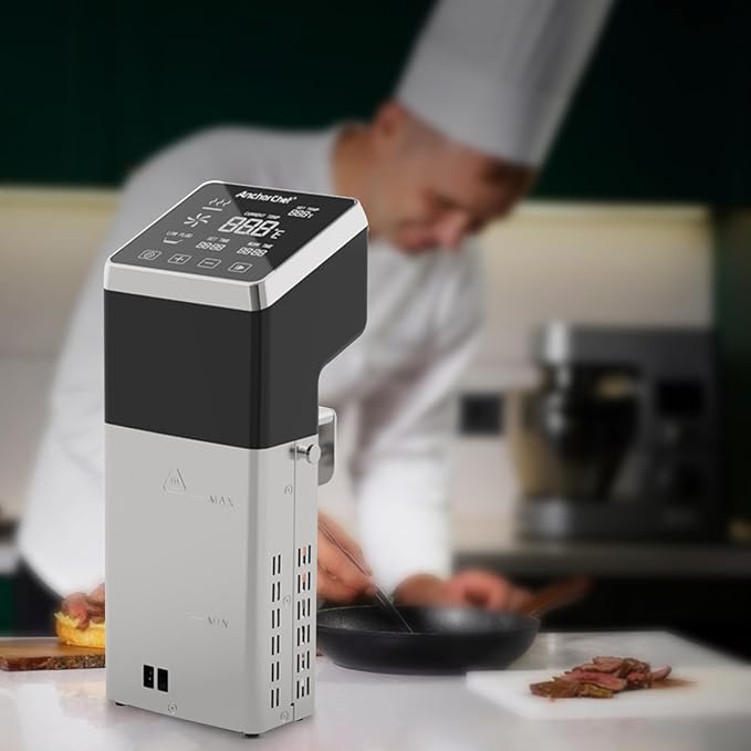 AnchorChef Immersion Circulator, Commercial Restaurant Sous Vide Machine，Large capacity sous vide, Fast-Heating，Sous vide cooker 1400W，With large Touchscreen Accurate Temperature Timer (110V)
