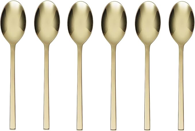 Oneida 895331 Allay Champagne Everyday Flatware Teaspoons Metallic, Set of 6