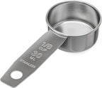1/8 Cup Stainless Steel Measuring Cup | Sturdy Metal 30 ml | 30 cc | 1 oz | Single Cup for Wet and Dry Ingredients | Great for use as 1/8 Cup Coffee Scoop - 1 PK