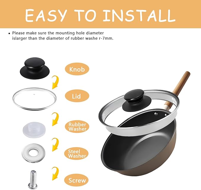 2pcs Pot Lid Handle Replacement, Universal Pot Lid Replacement Knobs, Durable, Bpa-Free, Suitable for Slow Cookers, Frying Pans, Skillets, Etc., with 2 Red Silicone Pot Handle Covers