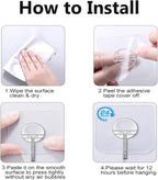 Adhesive Hooks for Hanging Heavy Duty Wall Hooks Self Adhesive Towel Coat Hooks Waterproof Transparent Hook for Bathroom Shower Kitchen Keys Door Outdoor Home Improvement Utility Hook 12 Pack