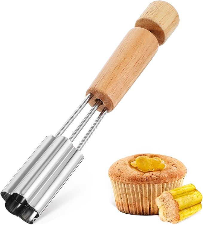 Cupcake Corer Tool - Stainless Steel Cupcake Hole Punch for Filling, Durable Cupcakes Filler Tool with Flower Design for Baking Accessories