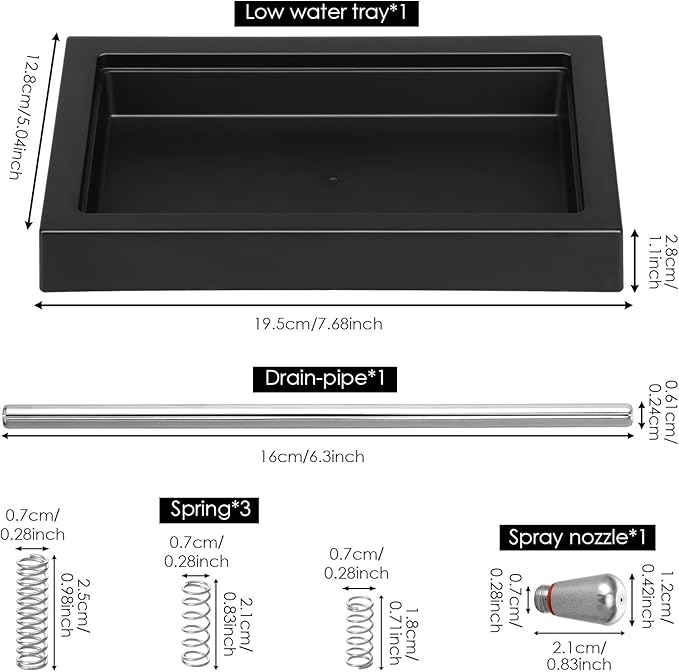 Low Profile Thin Drip Tray and One Single Hole Steam Tip 6 Bar 9 Bar 12 Bar OPV Spring Modification Kit with Long Stainless Steel Tube, Compatible with Pro Gaggia Classic Espresso Coffee Machine