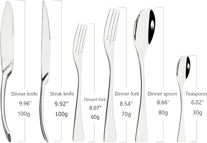 24-Piece Rainbow Flatware, Mirror 18/10 Stainless Steel Modern & Luxury Dinnerware Set With Serrated Steak Knife Teaspoon For Daily Use or Dinner Party Restaurant - Service For 4