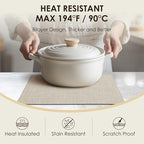 Placemats Set of 8, Bilayer Thickened Linen Place Mats Heat Resistant Machine Washable Wrinkle Free Carefully Selected Polyester Mats for Kitchen/Dining/Coffee Table (Cream Beige)