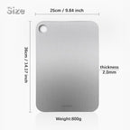 ZERRO Titanium Cutting Board 14.17" x 9.84", 100% Pure Titanium Cutting Boards for Kitchen Double Sided Food Grade Hygiene & Durability Titanium Chopping Cutting Board for Meat Veggies Fruits