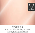 Viski Parisian Cocktail Shaker, Contoured High Shine Polished Stainless Steel with Built-In Cap and Strainer, Copper 25 Oz Set of 1