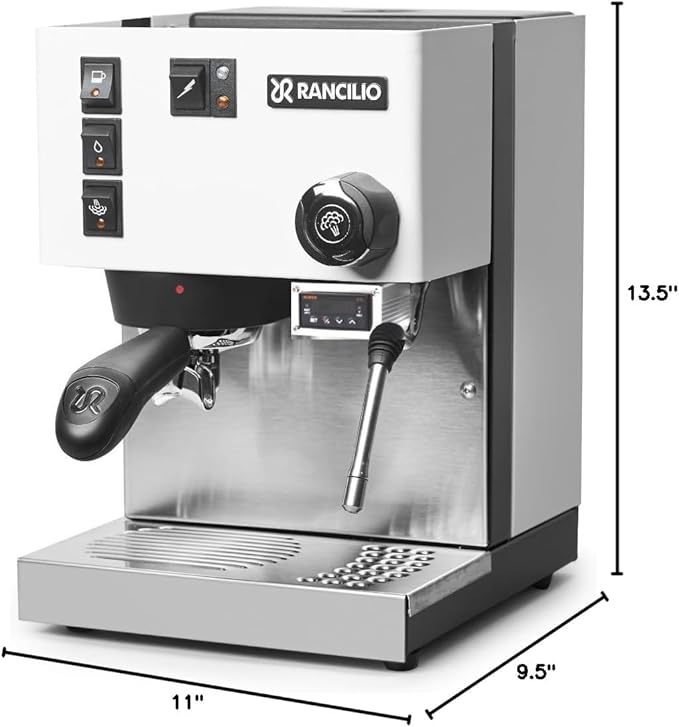 Rancilio Silvia Espresso Machine with PID | Pre-Infusion | Shot Timer | 2L (White)