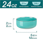 vancasso Bonita Cereal Bowl Set of 6, 24 Oz Ceramic Bowls for Kitchen, Dishwasher & Microwave Safe Bowls for Soup, Cereal, Dessert, Fruit, Blue Colored Bowl Set