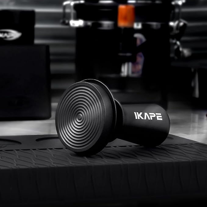 IKAPE 53.3mm Espresso Tamper, Spring-loaded Calibrated Tamper with Titanium Ripple Plating Base, Compatible with 54mm Breville Espresso Bottomless Portafilter