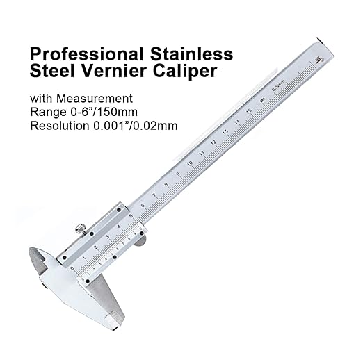 Vernier Caliper, 0-6inch/0-150mm Manual Micrometer, Stainless Steel Caliper,0.02mm/0.001" High Precision, Durable Slide Caliper Measuring Tool