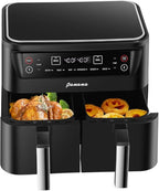 Panana Air Fryer 8.5QT, 6 in 1 Air Fryers Dual Zone 2 Busket,1800W Air Fryer for Roast, Bake, Dehydrator, Defrost, Reheat Quick Meals