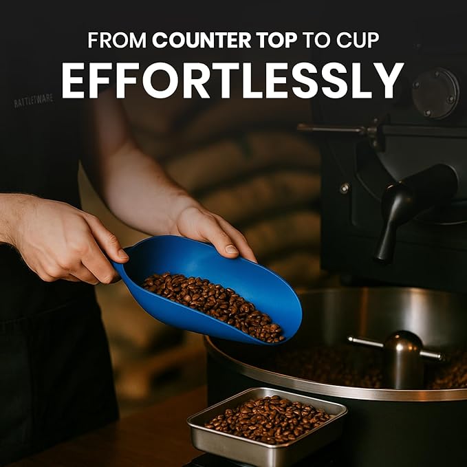 Rattleware 16.85" Kilo Bean Scale Scoop - Durable Precision Coffee Bean Measuring and Scooping Tool for Home Kitchen Baristas or Commercial Use (Blue)