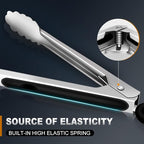 Kitchen Tongs - 9 inch Heavy Duty Food Tongs, Ergonomic Grip Superior Stainless Steel and Non-Slip Heat Resistant handle - Perfect for Cooking, Salad, Grilling, Barbecue,Dishwasher safe