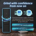 A2 Portable Electric Coffee Grinder, Cordless Burr Grinder USB Rechargeable Coffee Grinder Magnetic Grounds Cup for Espresso Pour Over Travel & Home Brewing, Black