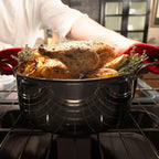 Hell's Kitchen Hybrid 7.5 Qt Pot and lid, Tri-Clad Stainless Steel and Nonstick Ceramic, PFAS Free, no PFOA, no PTFE, no Teflon, Non Toxic Cookware, Metal Utensil Safe, All Cooktops and Oven Safe