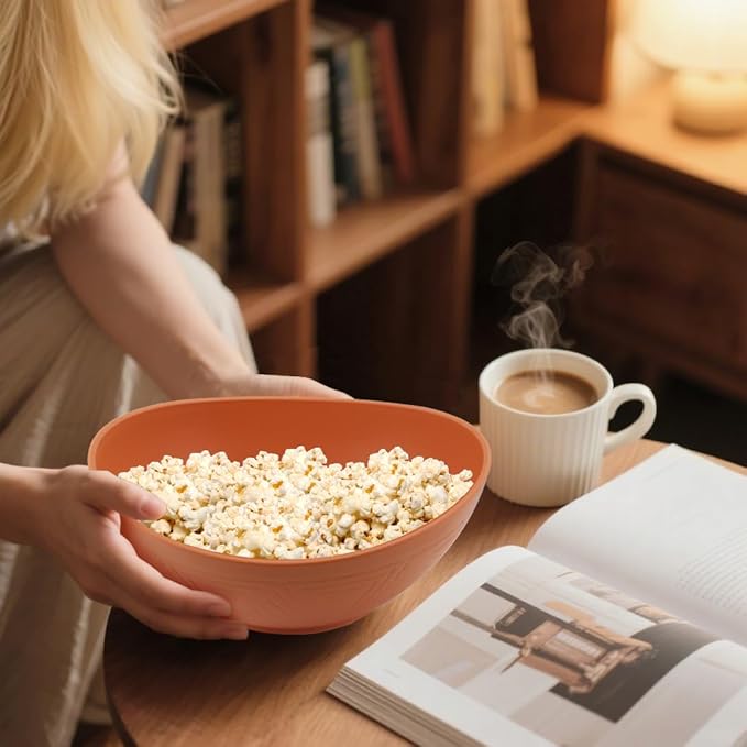 Homienly 60oz Wheat Straw Bowls Set of 6 Salad bowls Large Capacity Popcorn Bowl Unbreakable Serving Bowls Microwave & Dishwasher Safe Bowl Set Alternative for Plastic Bowls for Kitchen - Multi-colors