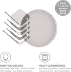 CHEFMADE 9.5-Inch Round Tart Pan with Removable Loose Bottom, Non-Stick Carbon Steel Quiche Pan for Oven Baking (Champagne Gold)