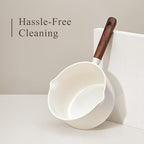 CAROTE 2QT & 3QT Sauce Pan Sets with Lid & Ladle Ceramic Nonstick Pot Set Non Toxic Saucepan Small Kitchen Cooking Pots, Easy to Clean, Induction Comptable, PFAS PTFE Free