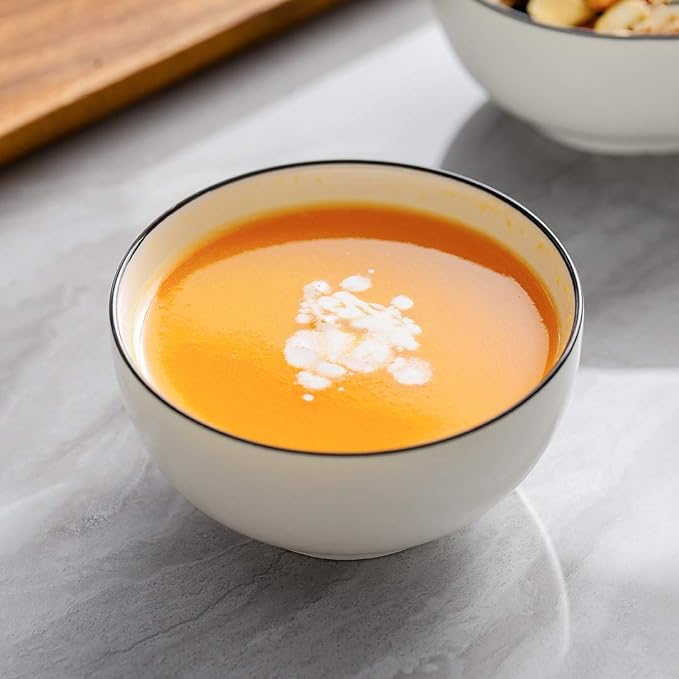 YOLIFE 10 oz Bowls Set of 6, Porcelain Rice Bowl, Soup Bowls, Small Dish Bowl for Ice Cream Dessert Cereal Side Dipping Fruit, Microwave Dishwasher Safe