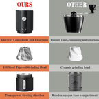 Portable Coffee Grinder Electric Burr Coffee Grinder with 45 Adjustable Settings, Rechargeable Coffee Grinders for Espresso, Travel, Camping and Office (Black)