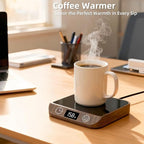 Coffee Mug Warmer, 20W Fast Heating & Constant Temperature Control, 6-Temp Settings, 1-12H Timer, Candle Warmer, Compatible with Various Cups for Coffee, Tea, Milk (Wood)