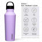 Corkcicle Sport Canteen Insulated Tumbler, Sun-Soaked Lilac, 20 oz – Reusable Water Bottle Keeps Beverages Cold for 25 Hours & Hot 12 Hours – Cupholder Friendly Tumbler with Screw-On Cap