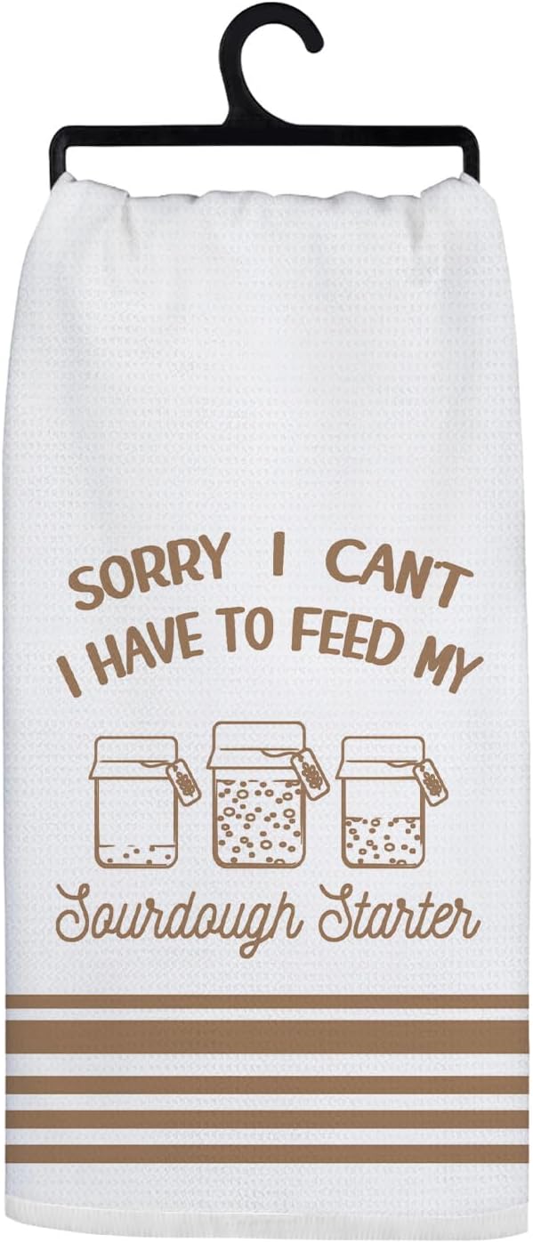 Funny Sourdough Baking Kitchen Towels, Gifts for Sourdough Bakers Tea Dish Towels for Kitchen, Baking Lover Gifts Decorative Hand Towels, 16x24 Inch Yellowish-Brown