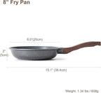 SENSARTE Nonstick Frying Pan Skillet, Swiss Granite Coating Omelette Pan, Healthy Stone Cookware Chef's Pan, PFOA Free (8/9.5/10/11/12.5 Inch) (8 Inch)