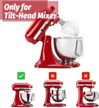 K45WW Dishwasher Safe Wire Whip Attachment 6 Wire Whisk Upgrade Real Stainless Steel Fits KitchenAid Tilt-Head Stand Mixer for Egg Heavy Cream Beater, Cakes Mayonnaise