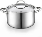 Cooks Standard Multi-Ply Clad Stainless Steel Stock Pot, 4-Quart Pasta Cooking Soup Pot with Lid, Deep Stockpot Induction Cookware