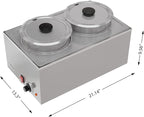 KoolMore Commercial Bain Marie Countertop Food Warmer, Soup Station, and Buffet Table Server with Two Serving Pots, Stainless-Steel Steamer with Auto Shut Off (CFW-4), Silver