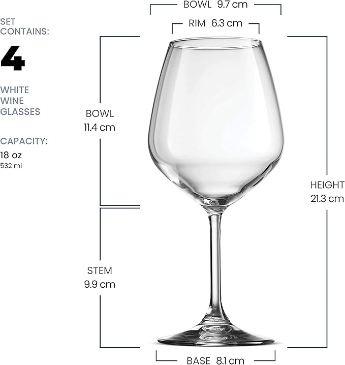 Bormioli Rocco 18oz Red Wine Glasses, Crystal Clear Star Glass, Laser Cut Rim For Wine Tasting, Elegant Party Drinking Glassware, Restaurant Quality (Set of 4)