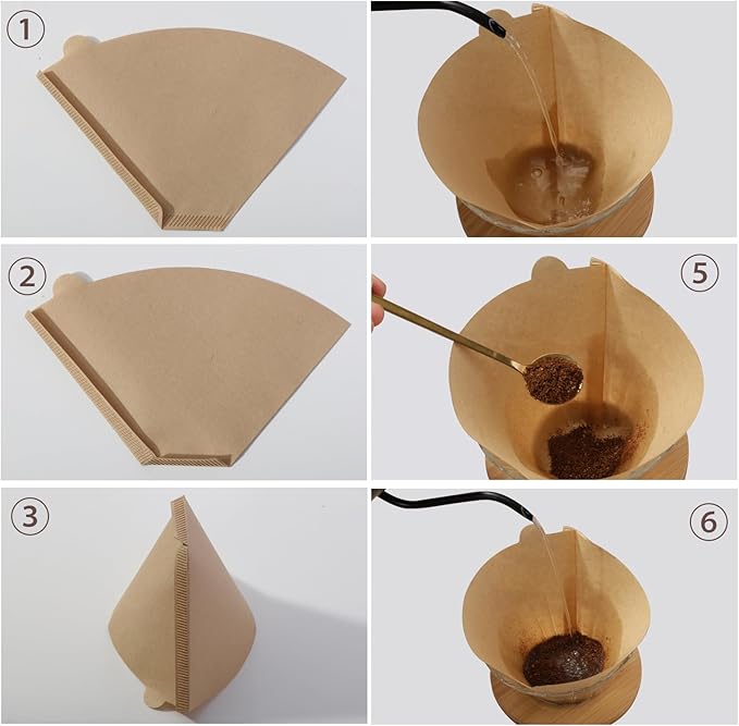 200 Count #4 Cone Coffee Filters 8-12 Cups, Disposable Coffee Filters 4 Cone Paper Unbleached Natural 4 Filters Paper Compatible with Ninja, Drip and Pour Over Coffee Maker