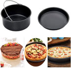 2pcs/set Universal Air Fryer Accessory set Steel Pizza Pan Baking Cake Barrel For Gourmia