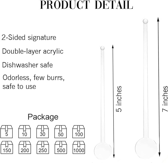Personalized Dog Drink Stirrers, Custom Wedding Pet Illustration Acrylic Sticks for Wedding Cocktails, Unique Party Favors & Reception Decor Style 2