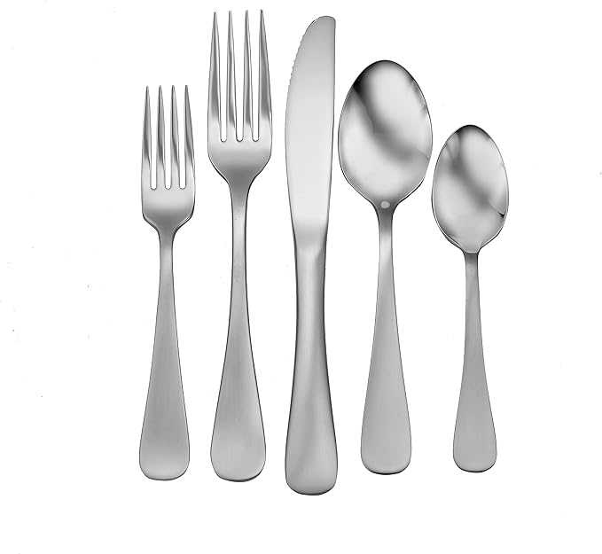 Liberty Tabletop Satin Annapolis 40 Piece Flatware Set Service for 8 Silverware Made in USA