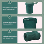 Silicone Boot for Stanley, Cup Bottom Protector Sleeve Accessories for Stanley Quencher H2.0 FlowState Tumbler 20oz/30oz/Stanley Adventure Quencher Tumbler 24oz (Dark Green)