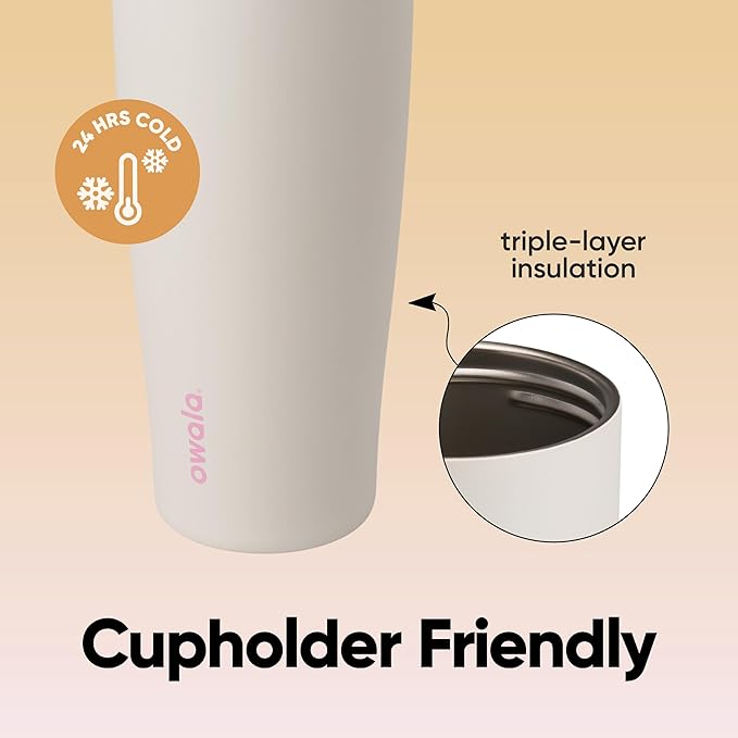 Owala FreeSip Tumbler Insulated Stainless Steel Water Bottle with Built-in Straw and Side Handle, For Travel, Work, School, and Sports, 40oz, BPA Free, Leak Proof, Daybreak