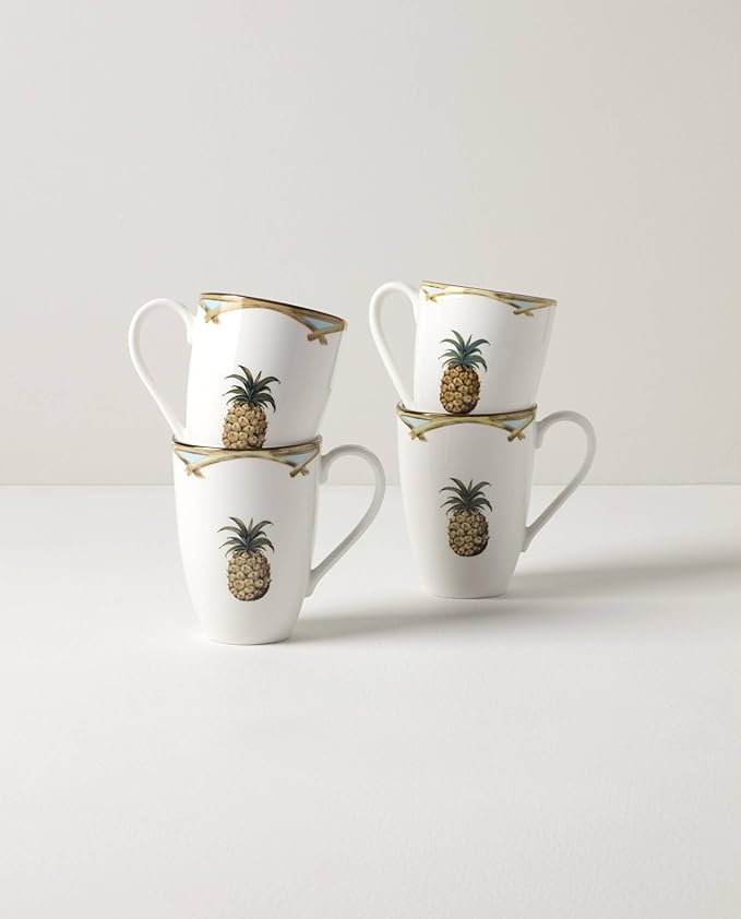 Lenox 897299 British Colonial Bamboo Mugs, Set of 4