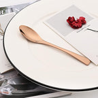 Copper Tableware 20Pcs Mirror Polished 18/10 Stainless Steel Luxury Flatware - Heavy Cutlery Set Service For 4 Include Knives/Forks/Spoons/Salad Fork/Teaspoon, Dishwasher Safe