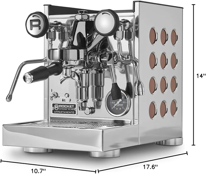Rocket Espresso Appartamento TCA Espresso Machine (Stainless/Copper)
