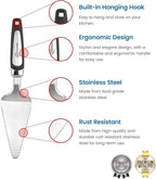 Cake Knife and Pie Server Set with Luxury Gift Box, Kitchen Essentials Cake Cutter Slicer - Serrated on Both Sides, For Right or Left Handed Use, Perfect Kitchen Set and Server for Cakes,Pie, Brownies