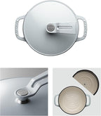 Vermicular Oven Pot 2.0 | Lightweight Enameled Cast Iron Pot | 14cm (1 Qt) | Non-Toxic | Induction-compatible | Dutch Oven | Made in Japan | Oyster Gray